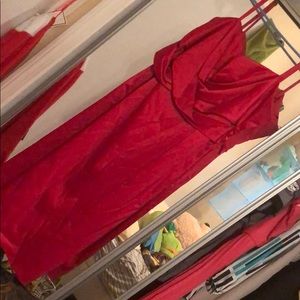 Red evening dress